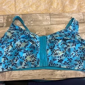 Comfort choice blue floral front close wirefree bra 52DD
